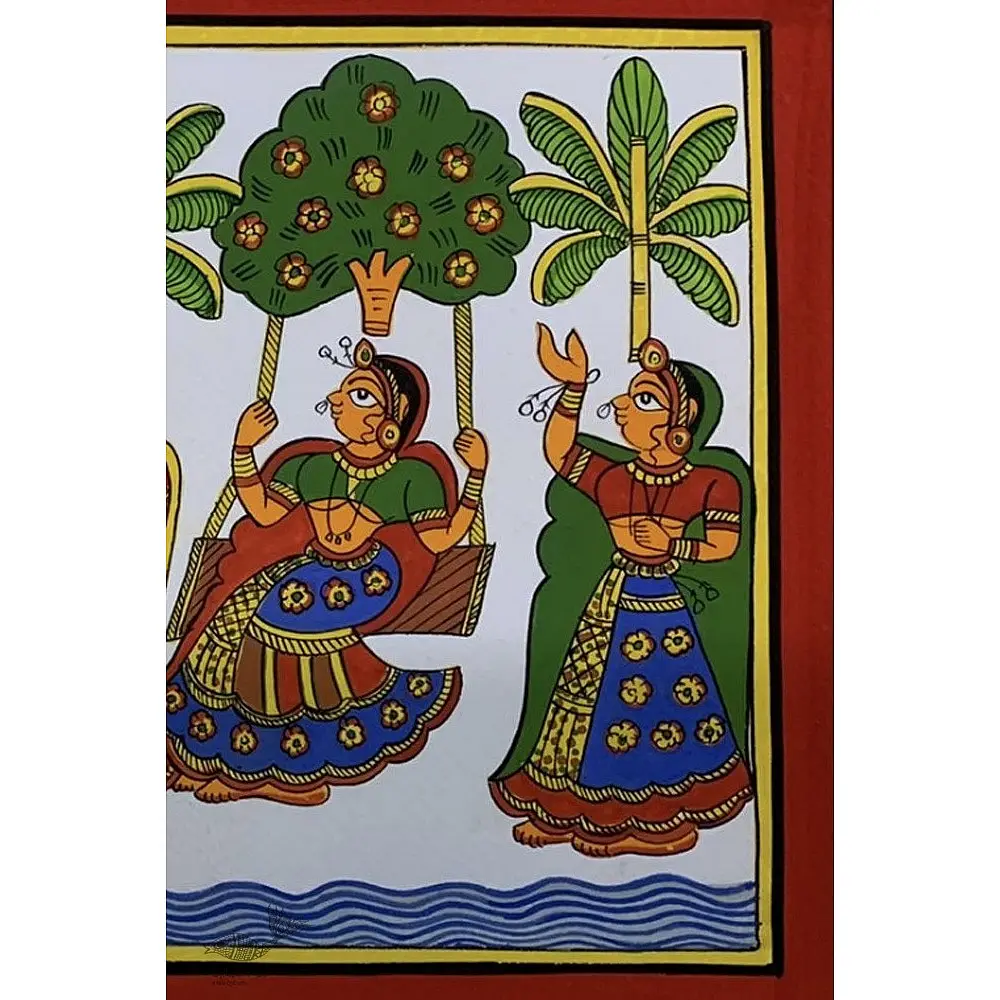 shop Phad Painting - New couple enjoying in garden