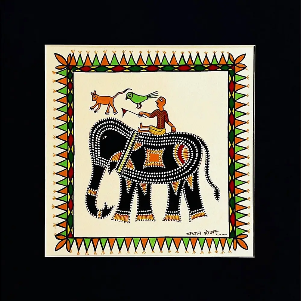 shop Tribal Art Painting - Elephant ride