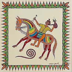 Tribal Art Painting - Horse Riders