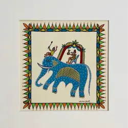 Tribal Art Painting - Majestic Ride ( Two Options of Mount White/Black)