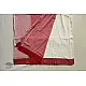 shop cotton handloom  saree - Off White & Red
