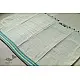 shop handloom cotton saree - Off White & Blue