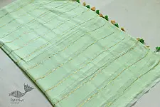 Avanti ✽ Handwoven Cotton Saree - Pistachio Green