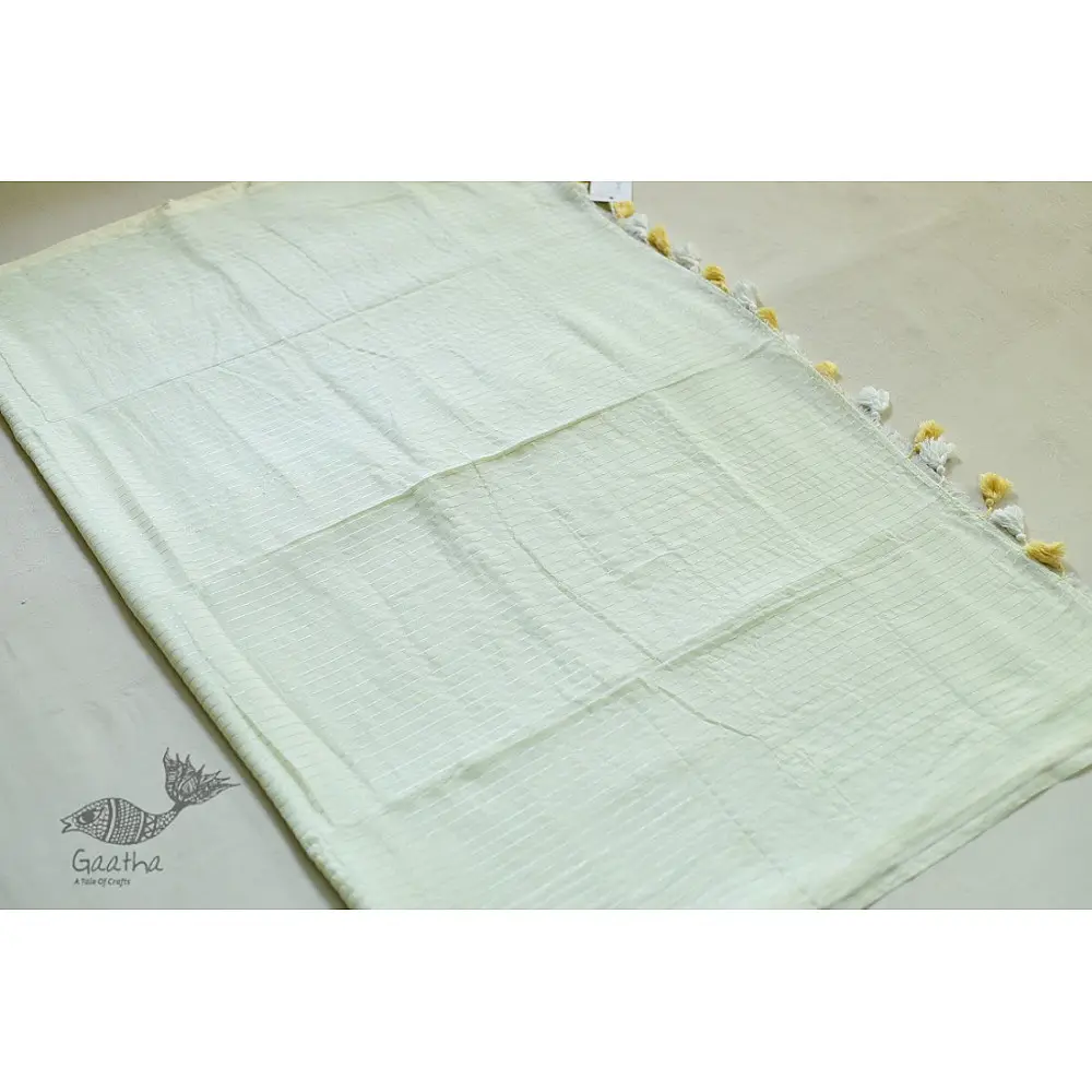 shop saree handloom cotton  - Light Yellow