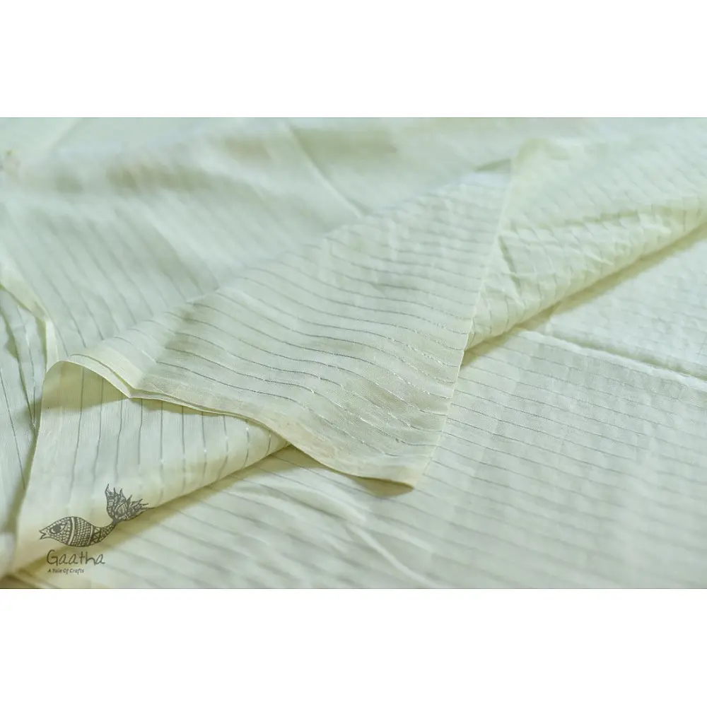 shop saree handloom cotton  - Light Yellow