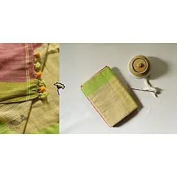 Avanti ✽ Handwoven Cotton Saree - Carrot Red