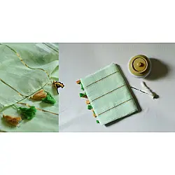 Avanti ✽ Handwoven Cotton Saree - Pistachio Green