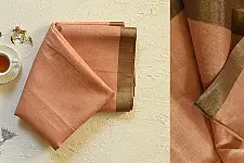 Flavour of Morning ✽ Kota Checked Zari Cotton Saree in Peach Colour