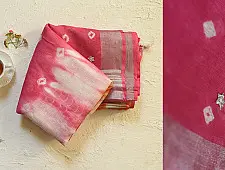 Flavour of Morning ✽ Orange & Pink Linen Gotta Patti work saree