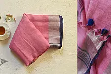 Flavour of Morning ✽ Pink Linen Saree