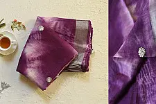 Flavour of Morning ✽ Purple Linen Gotta Patti Work Saree