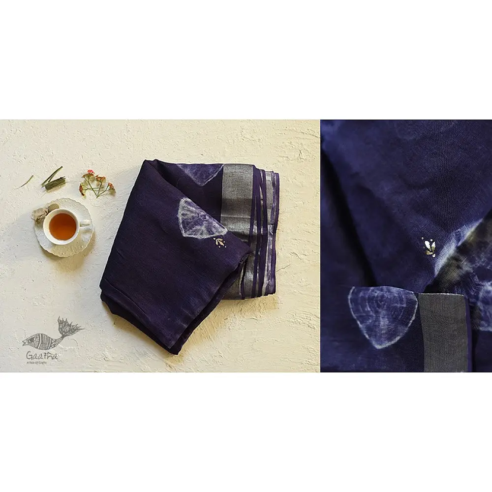 Purple Mukaish Work Saree
