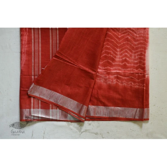 Orange Linen Saree