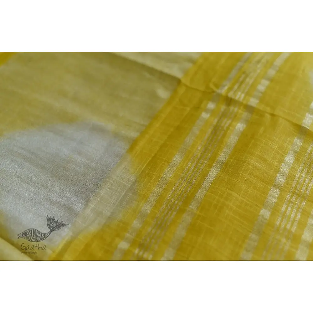 Yellow Linen Gotta Patti work saree