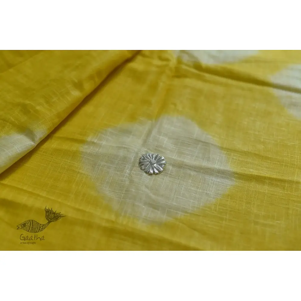 Yellow Linen Gotta Patti work saree