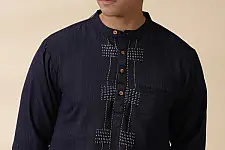 Ekansh . एकांश | Handwoven Cotton - Indigo Men's Kurta