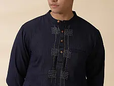 Ekansh . एकांश | Handwoven Cotton - Indigo Men's Kurta