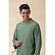 shop Handwoven Cotton - Green Jacket Style Men Long Kurta 