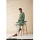 shop Handwoven Cotton - Green Jacket Style Men Long Kurta 