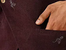 Ekansh . एकांश | Handwoven Cotton - Purple Cotton Long Kurta With Jacket (Set of 2) 