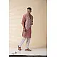 shop Blush Pink Chanderi Jacket & Kurta Set ( Set of Two)  