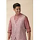 shop Blush Pink Chanderi Jacket & Kurta Set ( Set of Two)  