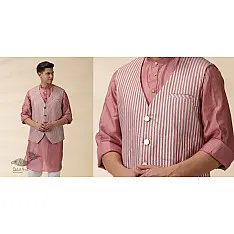 Ekansh . एकांश | Blush Pink Chanderi Jacket & Kurta Set ( Set of Two)  