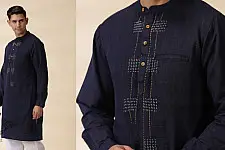 Ekansh . एकांश | Handwoven Cotton - Indigo Men's Kurta