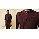shop Handwoven Cotton - Purple Cotton Long Kurta With Jacket (Set of 2) 