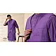 shop Handwoven Cotton - Purple Men Kantha Work Long Kurta With Jacket (Set of Two)