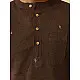 shop Handwoven Cotton - Dark Brown Cotton Kurta