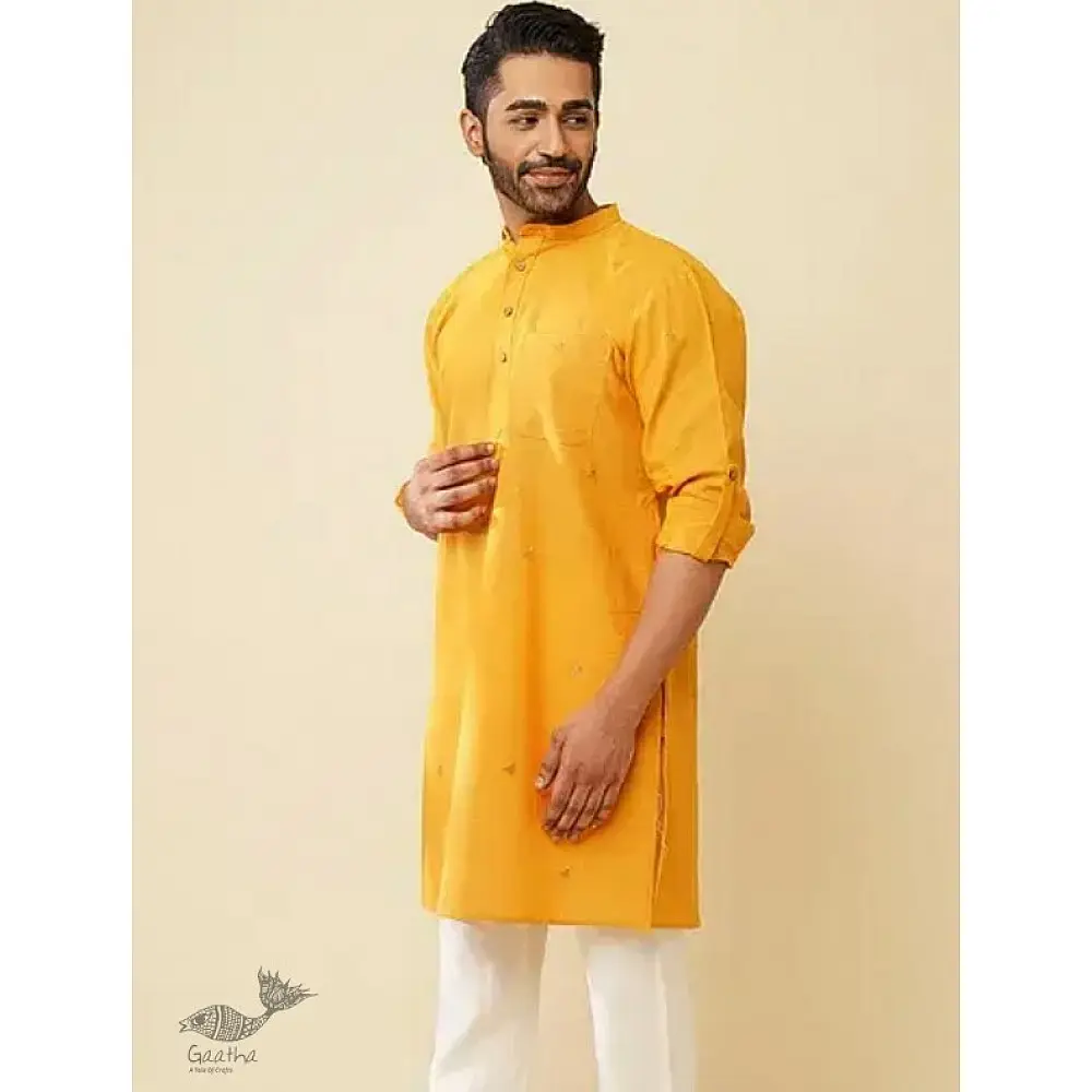 shop Handwoven Cotton - Yellow Kurta