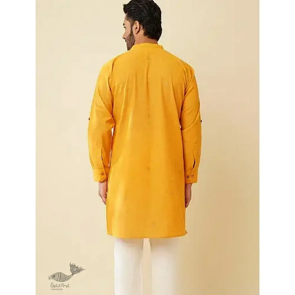 shop Handwoven Cotton - Yellow Kurta