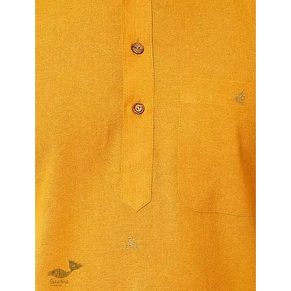 shop Handwoven Cotton - Yellow Kurta