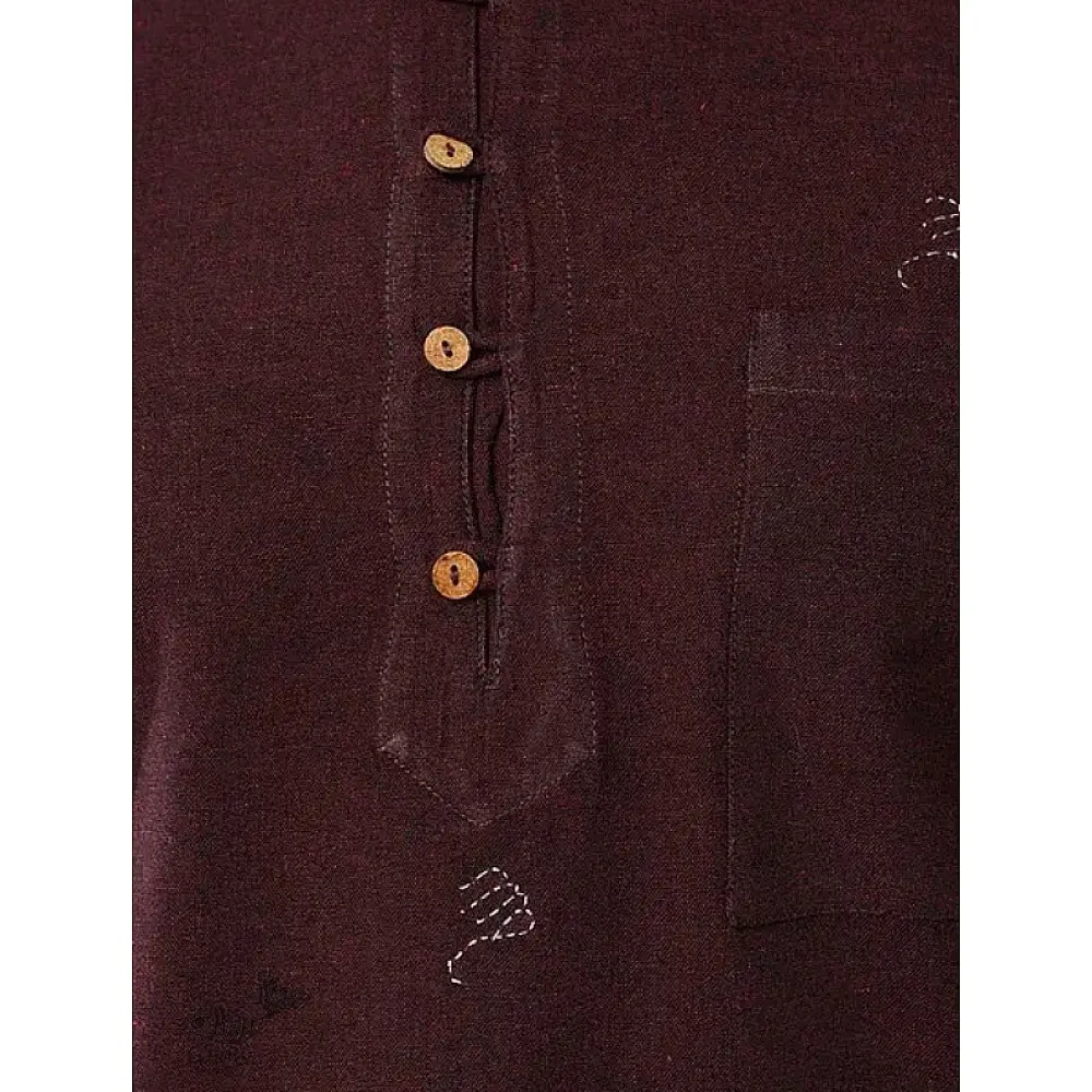 shop Handwoven Cotton - Wine Kurta