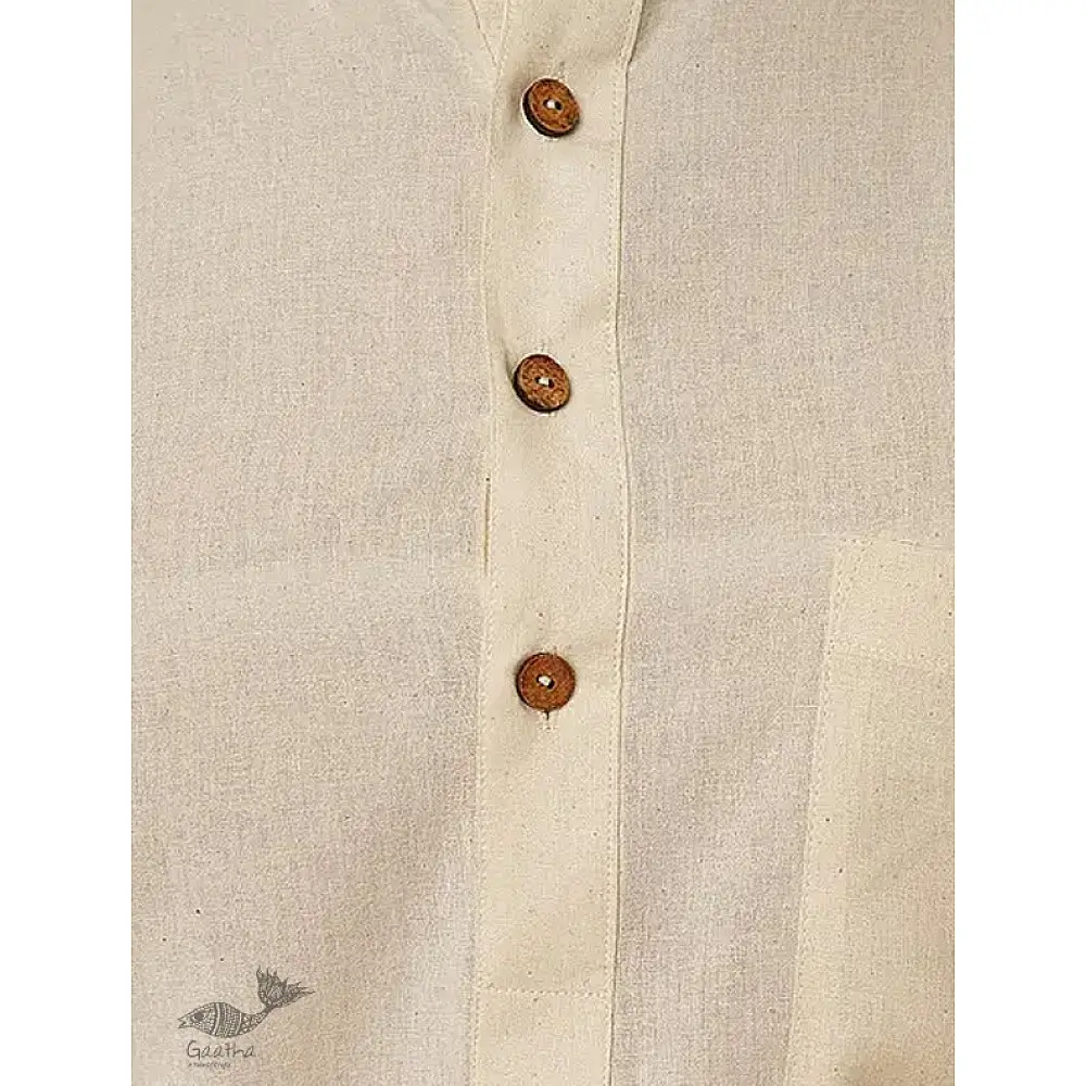 shop Handwoven Cotton - Off White Kurta