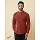 shop handloom cotton - Maroon Handwoven Man's Shirt