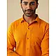 shop handloom cotton - Yellow Handwoven Men's Shirt