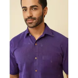 Ekansh . एकांश | Handloom Cotton - Purple Handwoven Men's Shirt