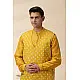 shop Yellow Chanderi Men Jacket & Kurta Set