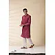 shop Majenta Handwoven Men Sadri & Kurta Set