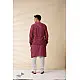 shop Majenta Handwoven Men Sadri & Kurta Set