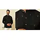 shop handloom cotton -Black Men's Handwoven Cotton Shirt