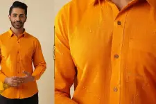 Ekansh . एकांश | Handloom Cotton - Yellow Handwoven Men's Shirt