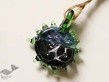 Zeenat ✤ Glass Jewellery ✤ Pendant ~ OM Embossed 