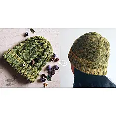 Hand Knitted ☃ Pure Woolen Cap ☃ Natural Color |  Moss Green |  
