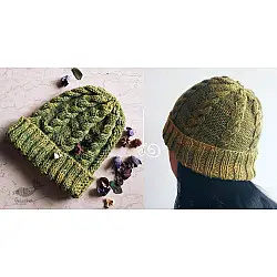 Hand Knitted ☃ Pure Woolen Cap ☃ Natural Color |  Moss Green |  