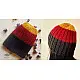 yellow red black handknit natural color woolen cap ribbed knit beanie winter slouchy hat gaatha