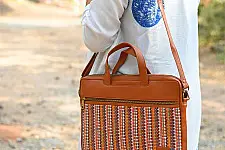 Zany Bags | Panja Dhurrie Laptop Bag - Brown