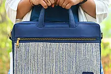Zany Bags | Panja Dhurrie Laptop Bag - Blue